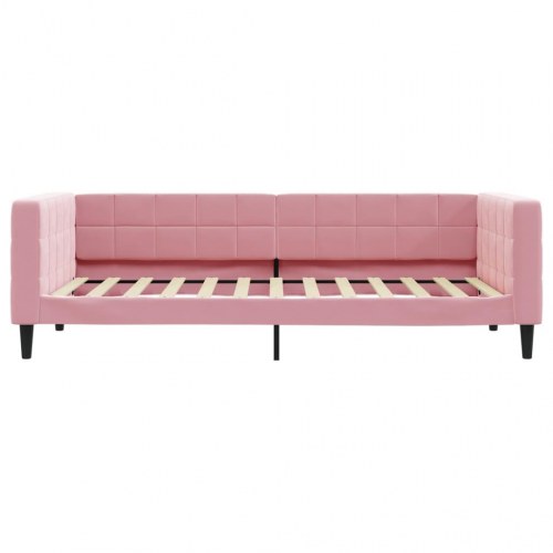 Daybed i velour 100 × 200 cm - lyserød sovesofa