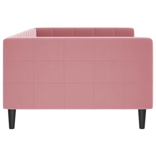 Daybed i velour 100 × 200 cm - lyserød sovesofa