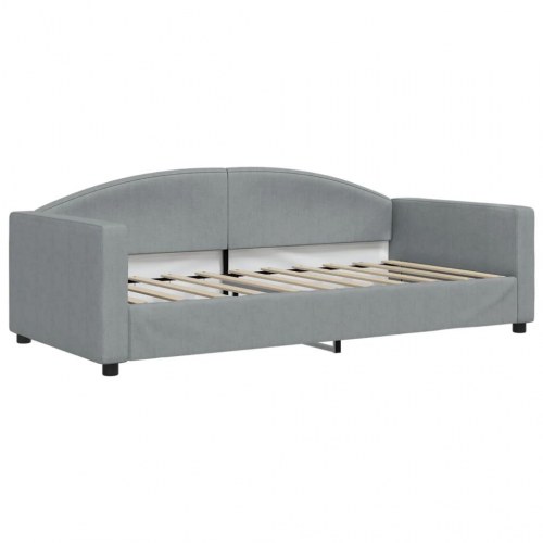 Daybed med sengeramme 90x190 cm i stof - lysegrå
