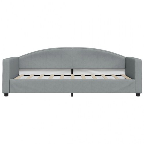 Daybed med sengeramme 90x190 cm i stof - lysegrå