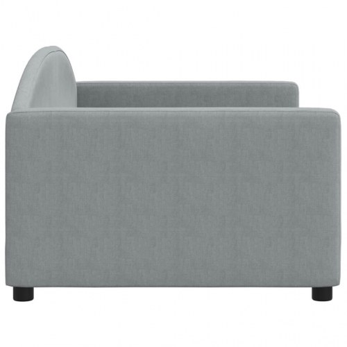 Daybed med sengeramme 90x190 cm i stof - lysegrå
