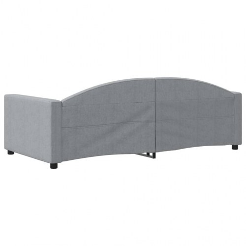 Daybed med sengeramme 90x190 cm i stof - lysegrå