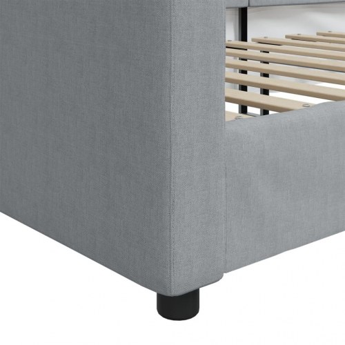 Daybed med sengeramme 90x190 cm i stof - lysegrå