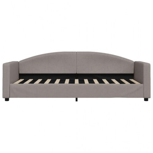 Daybed 80x200 cm i stof - gråbrun sengeramme med armlæn