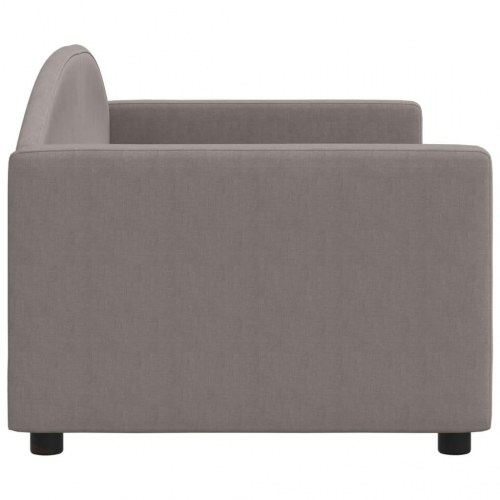 Daybed 80x200 cm i stof - gråbrun sengeramme med armlæn
