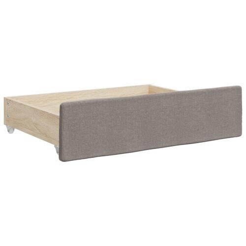 Daybed med udtræk og skuffer 80x200 cm stof gråbrun