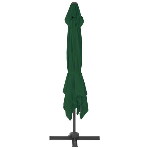 Haveparasol m. transportabel fod grøn
