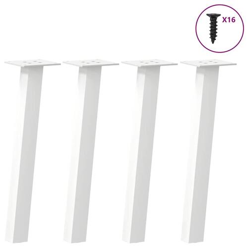 Sofabordben 4 stk. 42 cm stål hvid