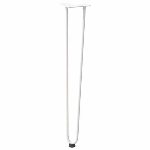 Hårnåle bordben 4 stk. 72 cm massivt stål hvid
