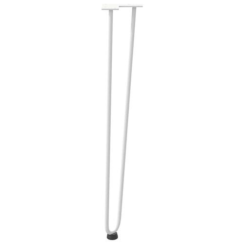 Hårnåle bordben 4 stk. 72 cm massivt stål hvid