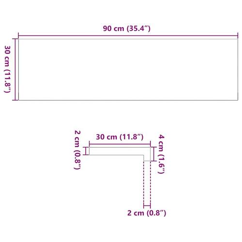 Trappemåtter 2 stk ubehandlet 90x30x2 cm massivt egetræ