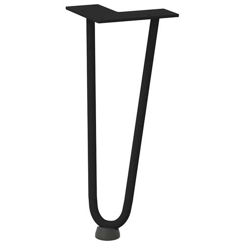 Hårnåle bordben 4 stk. 30 cm massivt stål sort