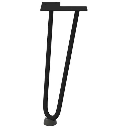 Hårnåle bordben 4 stk. 30 cm massivt stål sort