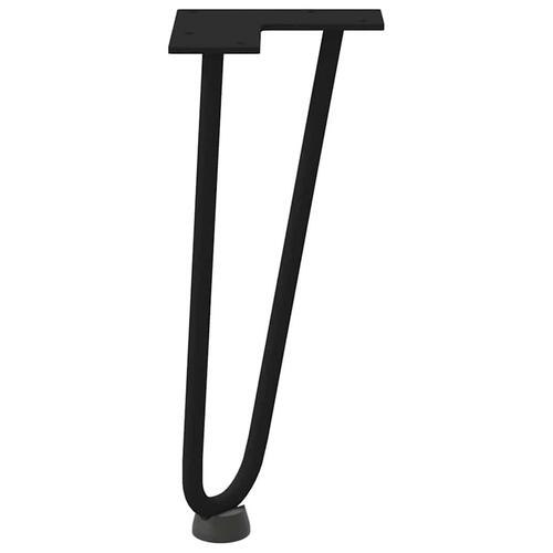 Hårnåle bordben 4 stk. 30 cm massivt stål sort