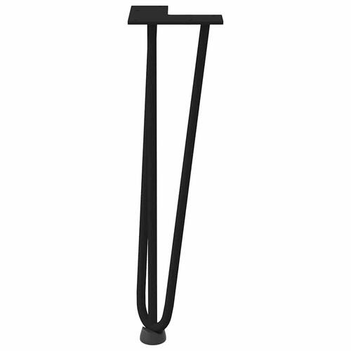 Hårnåle bordben 4 stk. 42 cm massivt stål sort