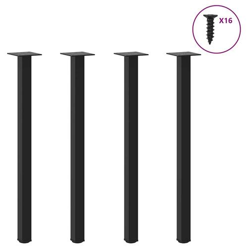 Sofabordben 4 stk. 72-74 cm stål sort