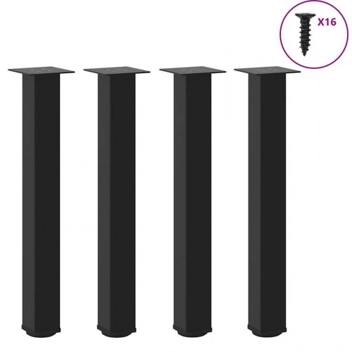 Bordben 4 stk. sort 72-74 cm i stål