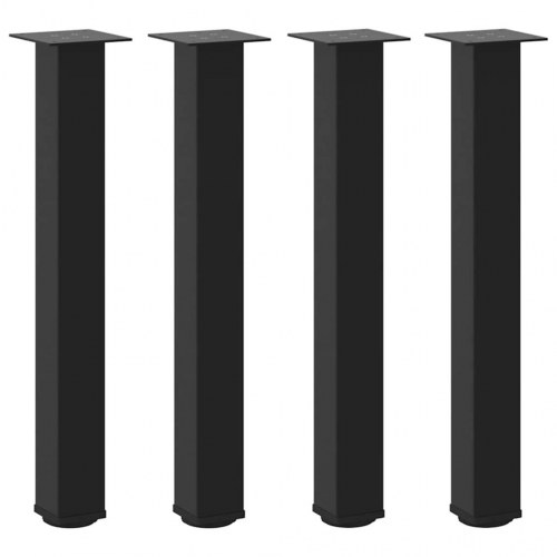 Bordben 4 stk. sort 72-74 cm i stål