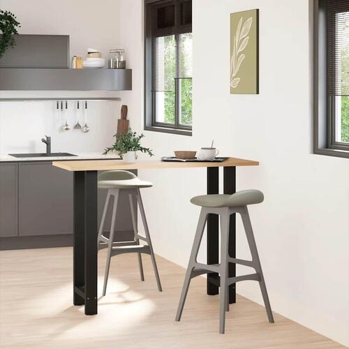 Sofabordben 2 stk. 50x(100-101) cm stål sort