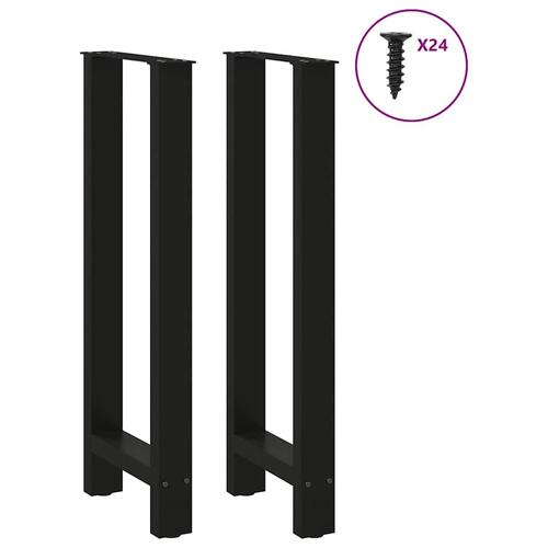 Sofabordben 2 stk. 50x(100-101) cm stål sort