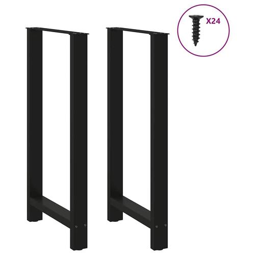 Sofabordben 2 stk. 60x(110-111) cm stål sort