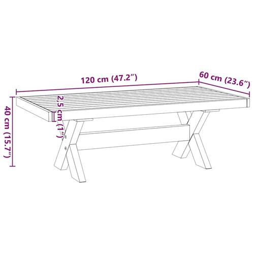 Sofabord NOAIN A-formede ben 120x60x40 cm massivt træ fyrretræ