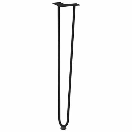 Hårnåle bordben 4 stk. 72 cm massivt stål sort