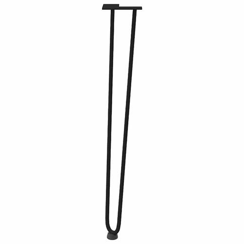 Hårnåle bordben 4 stk. 72 cm massivt stål sort
