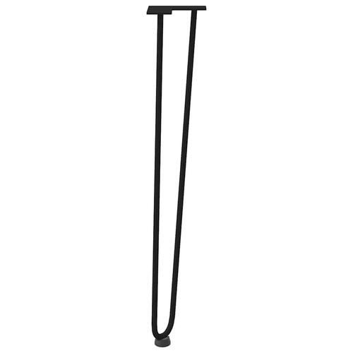 Hårnåle bordben 4 stk. 72 cm massivt stål sort