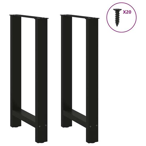 Sofabordben 2 stk. 40x(90-91) cm stål sort