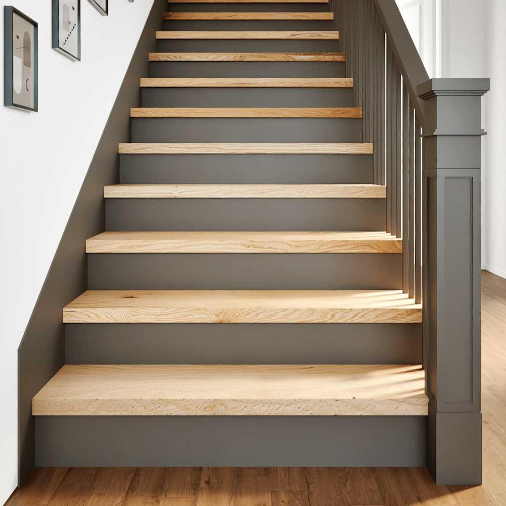 Trappemåtter 2 stk ubehandlet 100x30x2 cm massivt egetræ