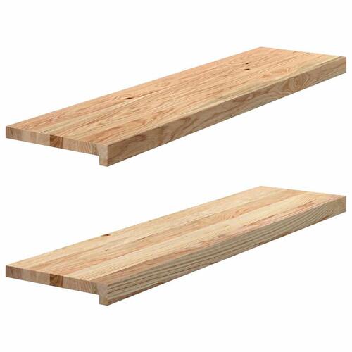 Trappemåtter 2 stk ubehandlet 100x30x2 cm massivt egetræ