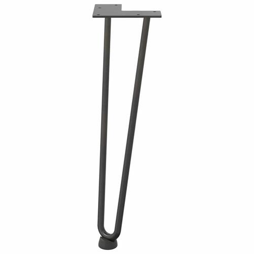 Hårnåle bordben 4 stk. 42 cm massivt stål antracitgrå