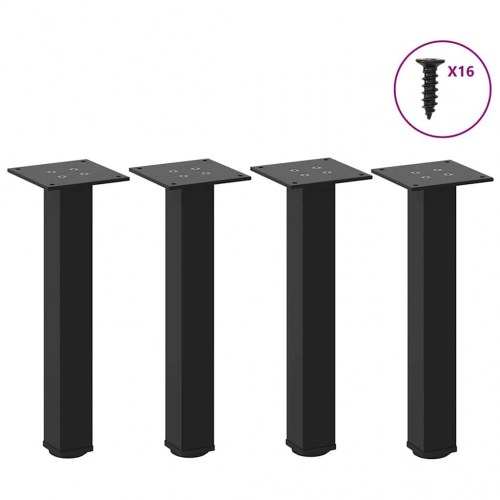 Sofabordsben 4 stk. - sort stål 30-32 cm