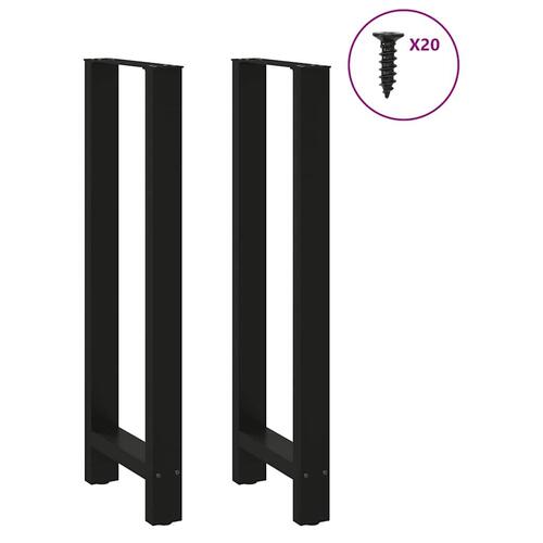 Sofabordben 2 stk. 40x(110-111) cm stål sort