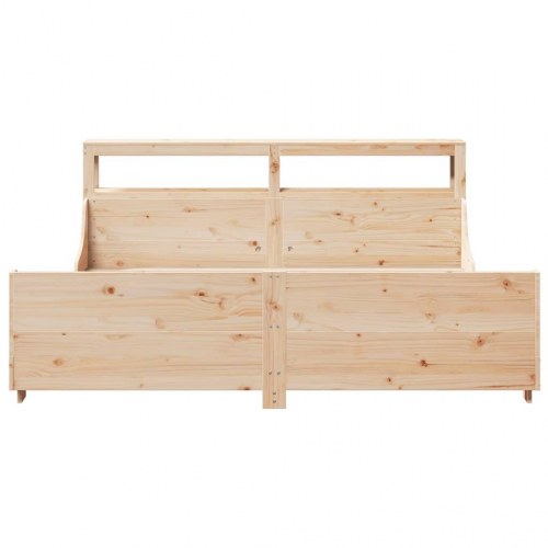 Sengeramme 200x200 cm i massivt fyrretræ med hylder
