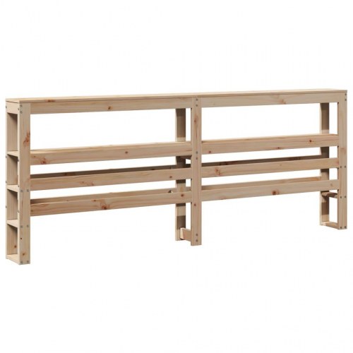 Sengeramme 200x200 cm i massivt fyrretræ med hylder