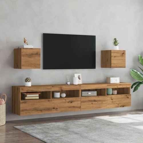 Væghængte tv-skabe - 2 stk., 30,5×30×30 cm, kunsteg