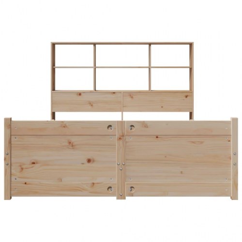 Seng med reol uden madras 135x190 cm massivt fyrretræ