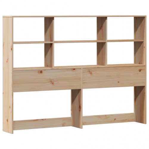 Seng med reol uden madras 135x190 cm massivt fyrretræ