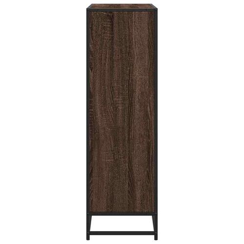 Bogreol 97,5x33x107,5 cm konstrueret træ og metal brunt eg