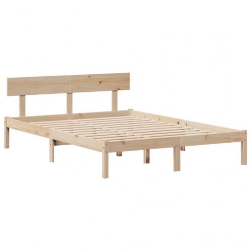 Seng med reol uden madras 140x190 cm massivt fyrretræ