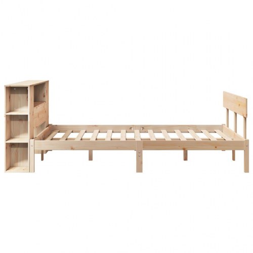 Seng med reol uden madras 120x200 cm massivt fyrretræ