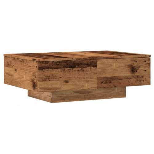 Sofabord 90 × 60 × 31 cm i konstrueret træ - gammelt trælook