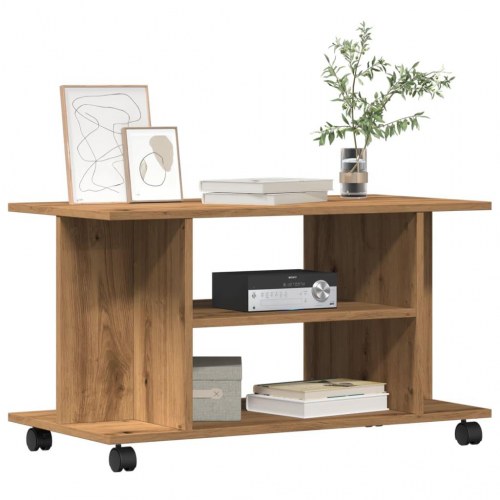 Tv-skab med hjul 80x40x45 cm konstrueret træ kunsteg