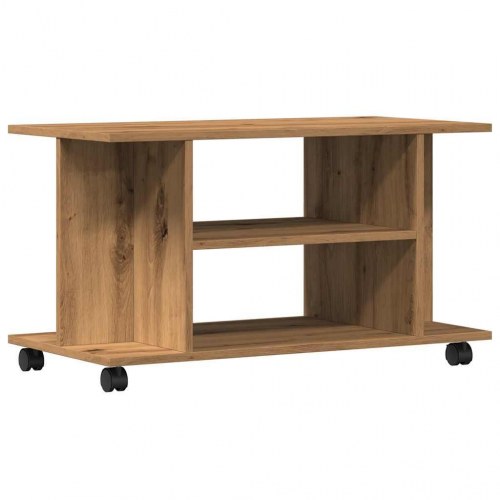 Tv-skab med hjul 80x40x45 cm konstrueret træ kunsteg