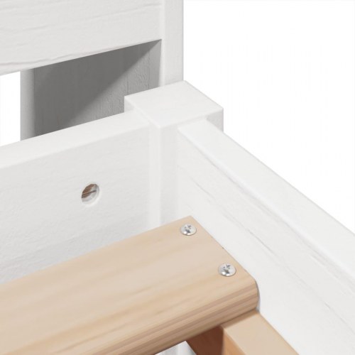 Sengeramme med opbevaring 75x190 cm - massivt fyrretræ, hvid