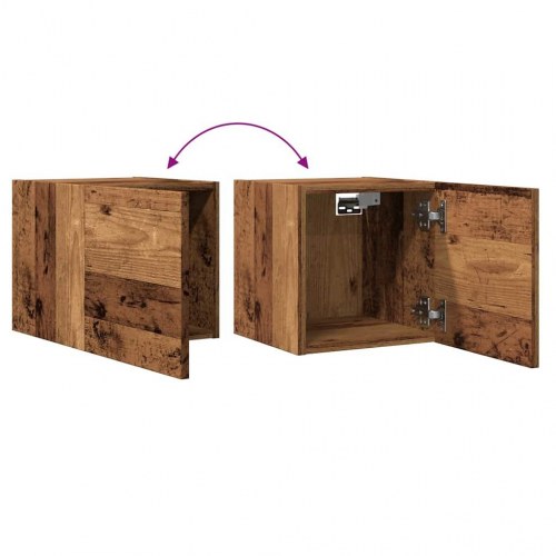 Væghængt tv-skab 30,5×30×30 cm - antikt træ