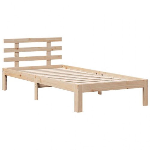 Seng med reol 90x200 cm i massivt fyrretræ - uden madras
