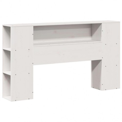 Sengeramme med opbevaring 135x190 cm - massivt fyrretræ, hvid